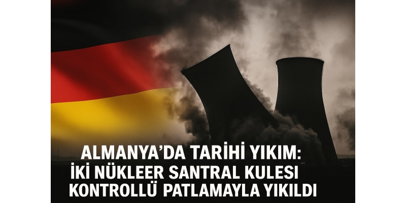 Almanya’da Tarihi Yıkım: İki Nükleer Santral Kulesi Kontrollü Patlamayla Yıkıldı